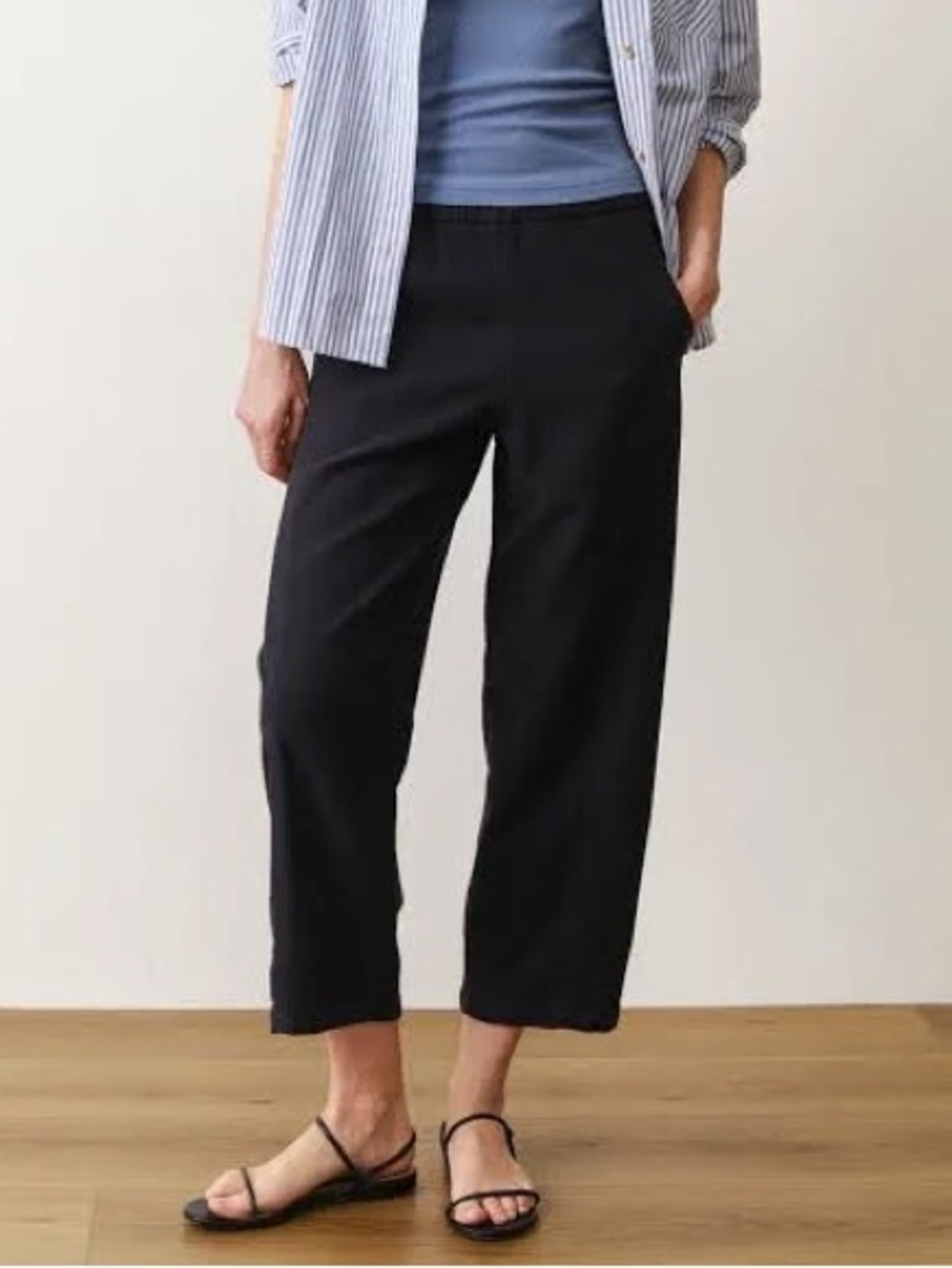 Marine Layer The Piper Barrel Pants Black High Rise